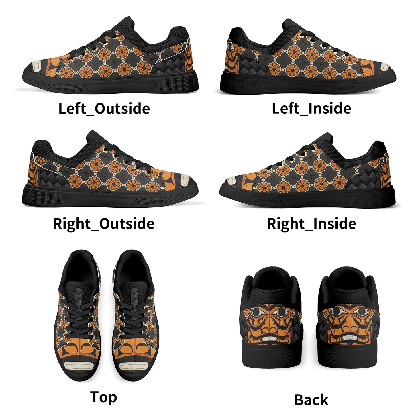 "Souls Of The Harvest" Unisex Lightweight Brand Low Top PU Mesh Skateboard Shoes